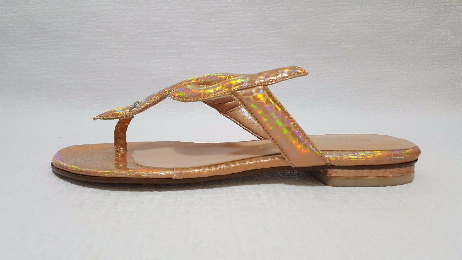 RIVIERA Women's Sandals Leather Gold Cobra Rame MADE in ITALY  EU 36 US 5 - SVNYFancy