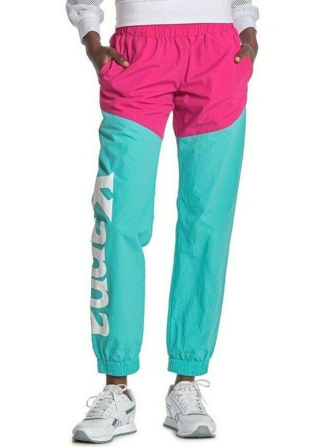 Kappa Active Authentic Bordos Colorblock LogoTrack Pants Fuchsia Green Size M - SVNYFancy
