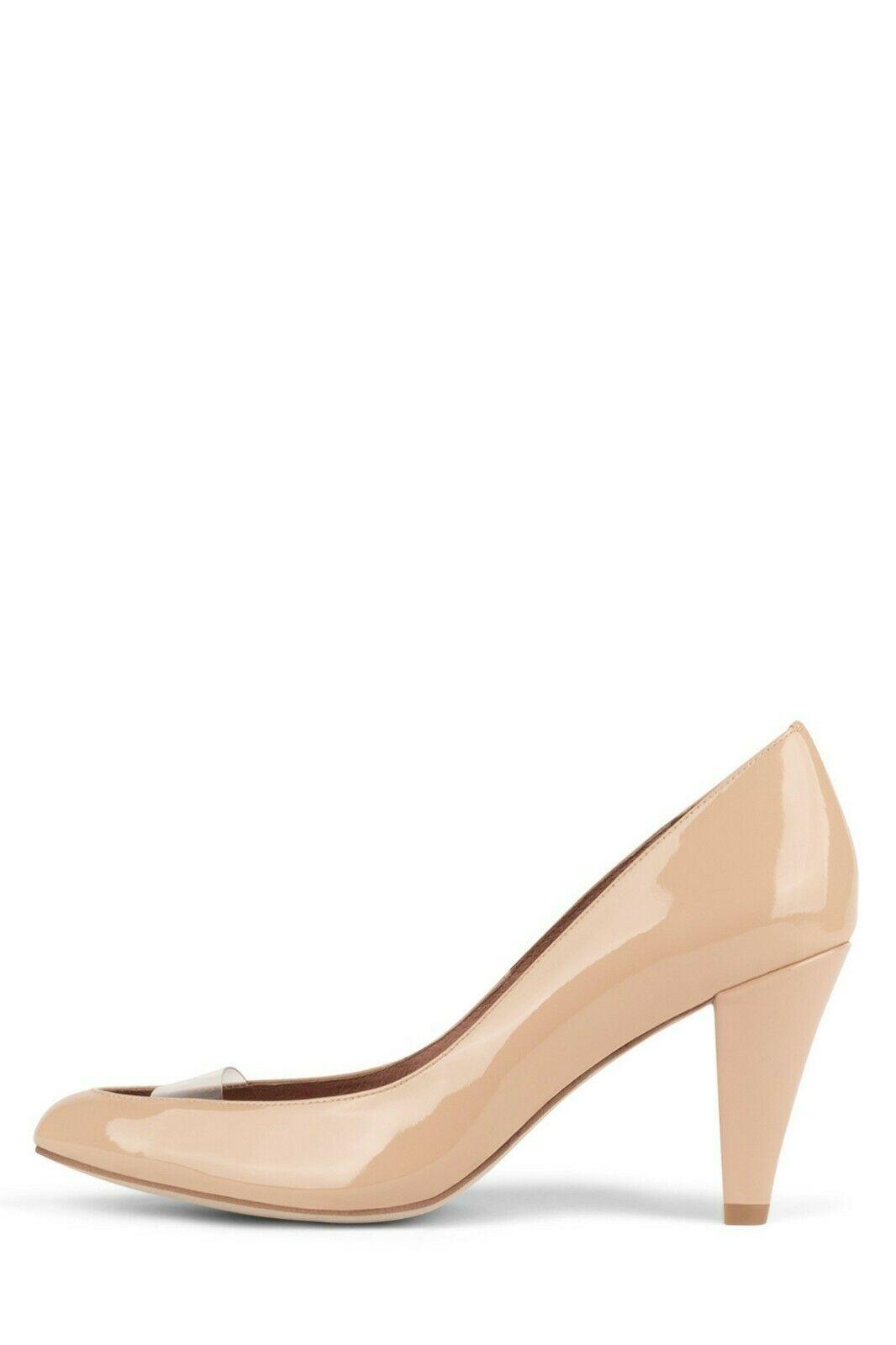 Jeffrey Campbell LASSIE Nude Patent Leather With Transparent Strip Pumps Size 8 - SVNYFancy