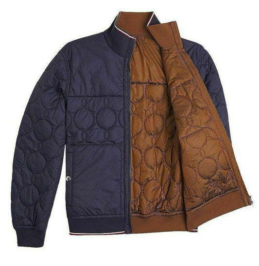 TOMMY HILFIGER Men Navy And Brown Reversible Onion Quilted Jacket Size M - SVNYFancy