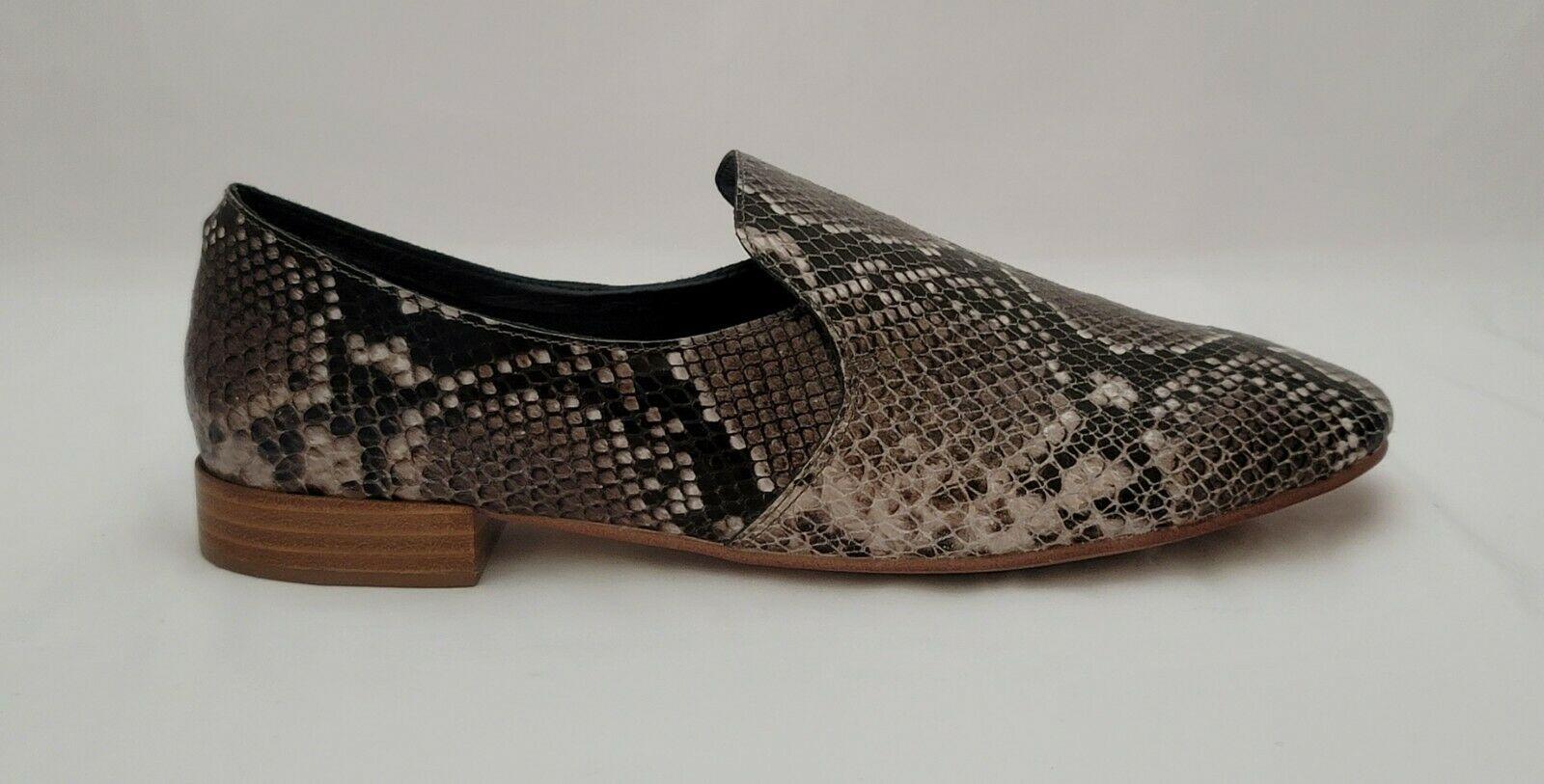 Jeffrey Campbell Priestly Cap Toe Loafers Python Print Leather Slip On Size 8 - SVNYFancy
