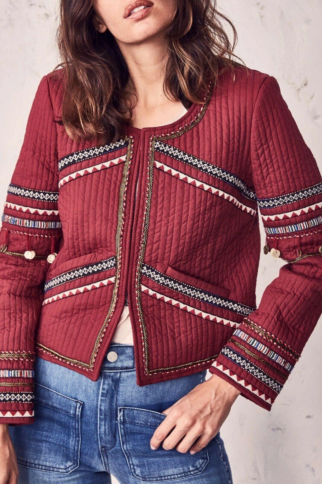 LOVE SHACK FANCY Naya Cayenne Women's Beaded Embroidered Boho Jacket Size 6 - SVNYFancy