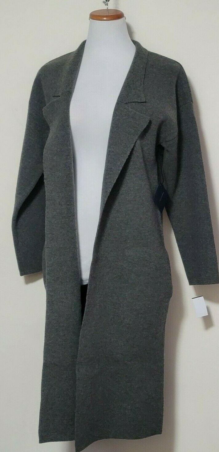 SWTR Touch of Cashmere Women's Wool Gray Open Front Knit Coat  Size L - SVNYFancy