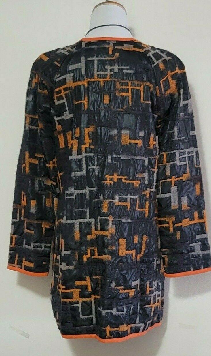 SPANNER Black Orange Gray Quilted Walker Jacket Coat Size 6 - SVNYFancy