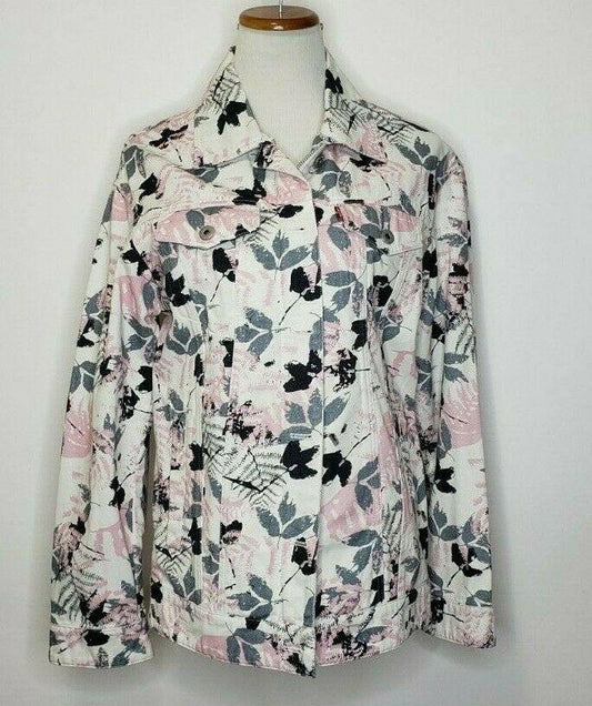 Levi's Women's Denim Floral Print Pink Trucker Jacket Oversize Jacket Size S - SVNYFancy