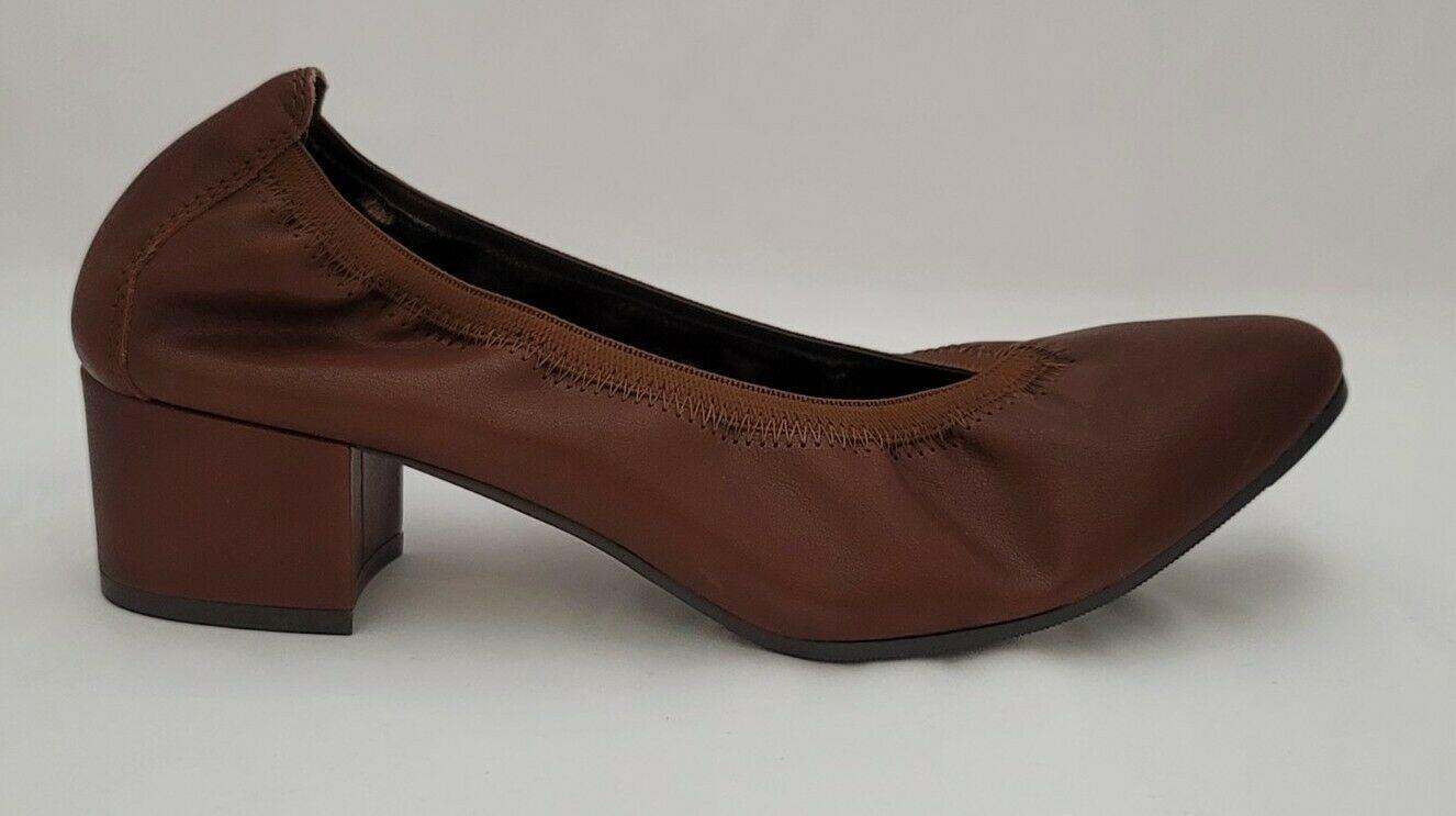 Vaneli Brown Leather Pump with Elasticized Topline Comfort Shoes US 8 M - SVNYFancy