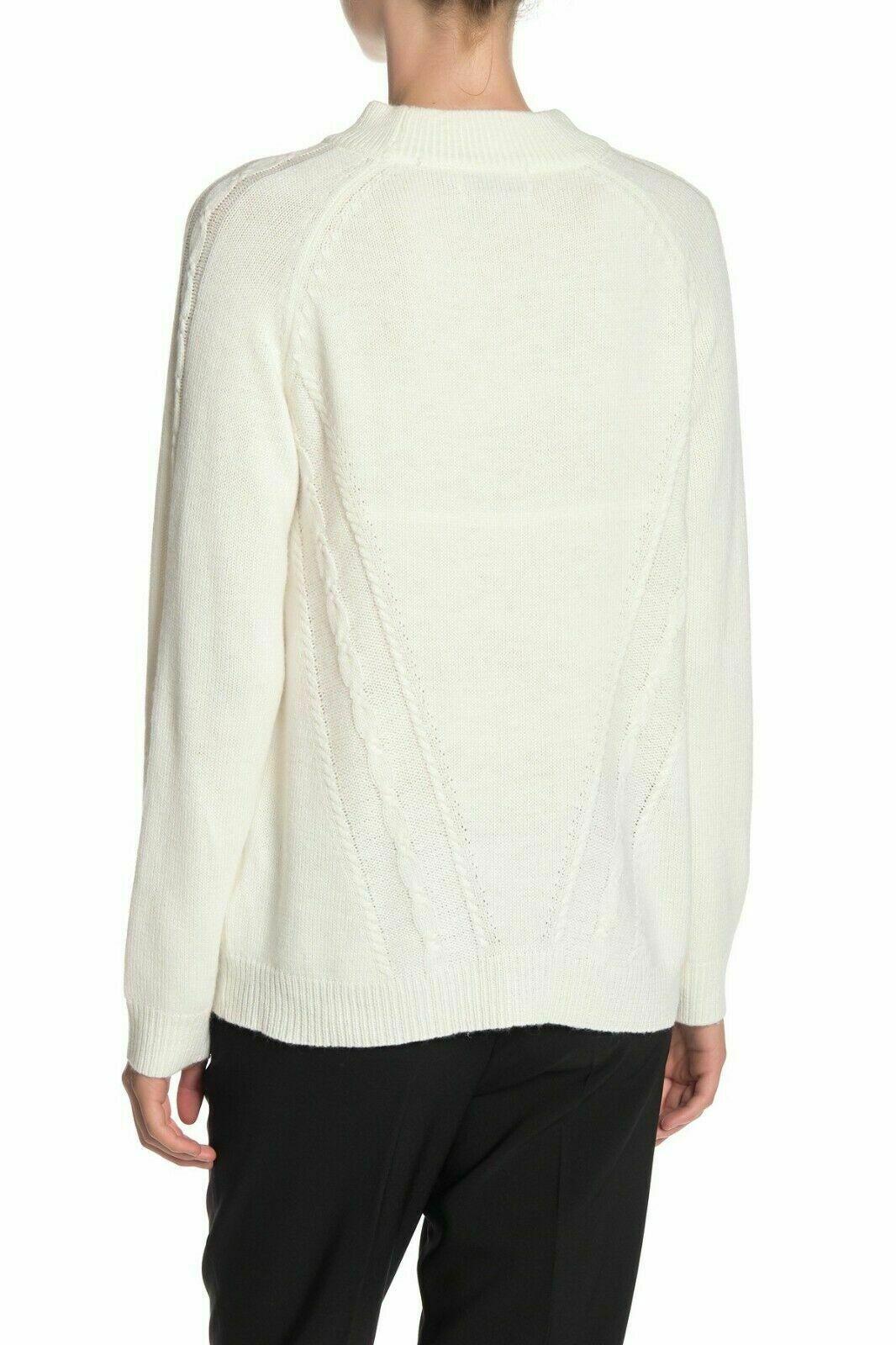 Nanette Lepore Womens Cashmere Cable Knit Sweater Cannoli Cream Size L - SVNYFancy