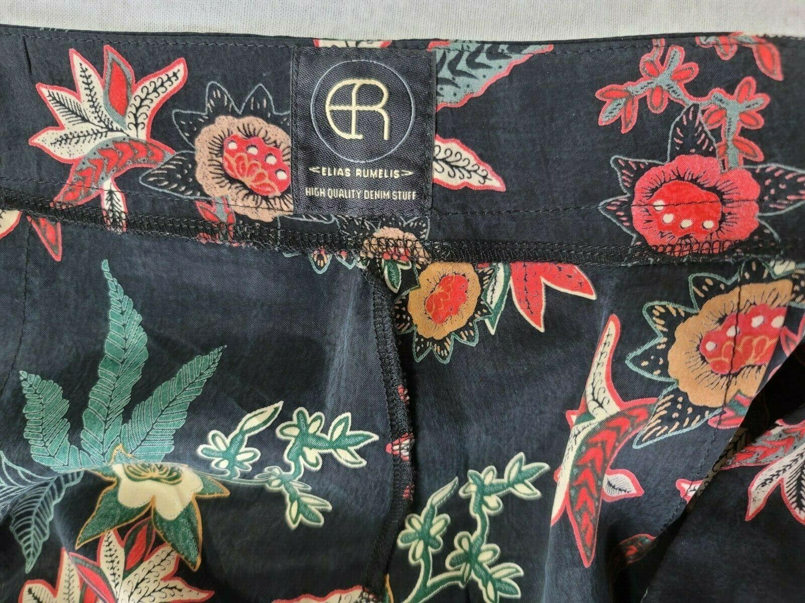 Elias Rumelis Black Floral Culotte Pant Size S - SVNYFancy