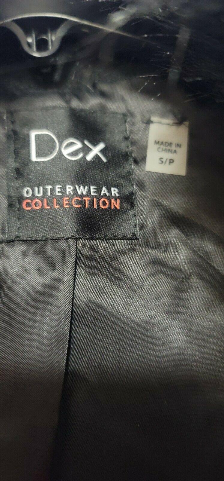 DEX Women's Black Asymmetrical-zip Wool Coat Detachable Faux Fur Collar Size S - SVNYFancy