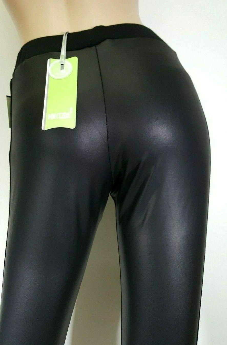 DOLCEZZA MICHAEL PHILLIPS Faux Leather Leggings Black Size XS - SVNYFancy