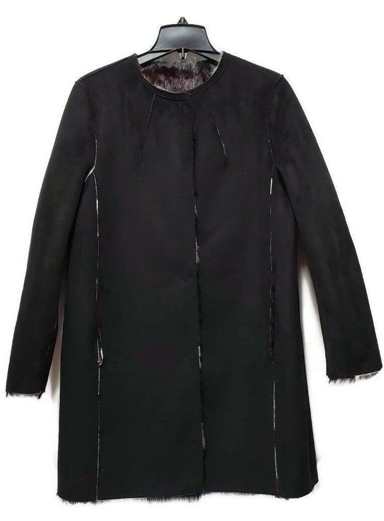 Dl2 Dawn Levy Etta Womens Coat Reversible Faux Fur Coat Black/Multi Size M - SVNYFancy