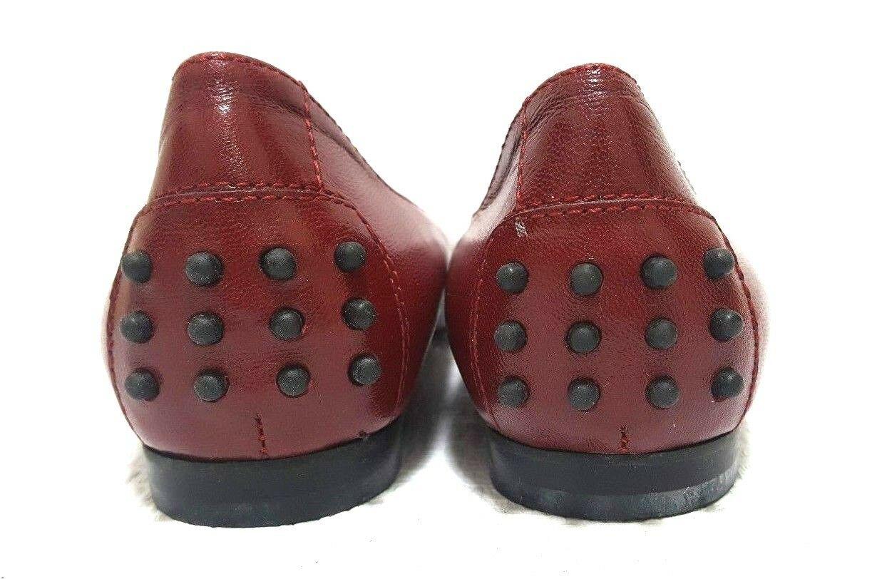 Bruno Ricci for Diane B. Red Leather Ballet Flat Shoes Size 36.5 Made in Italy - SVNYFancy