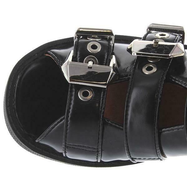 Jeffrey Campbell Battle Black Patent Leather Chunky Platform Gladiator Sandal 9 - SVNYFancy