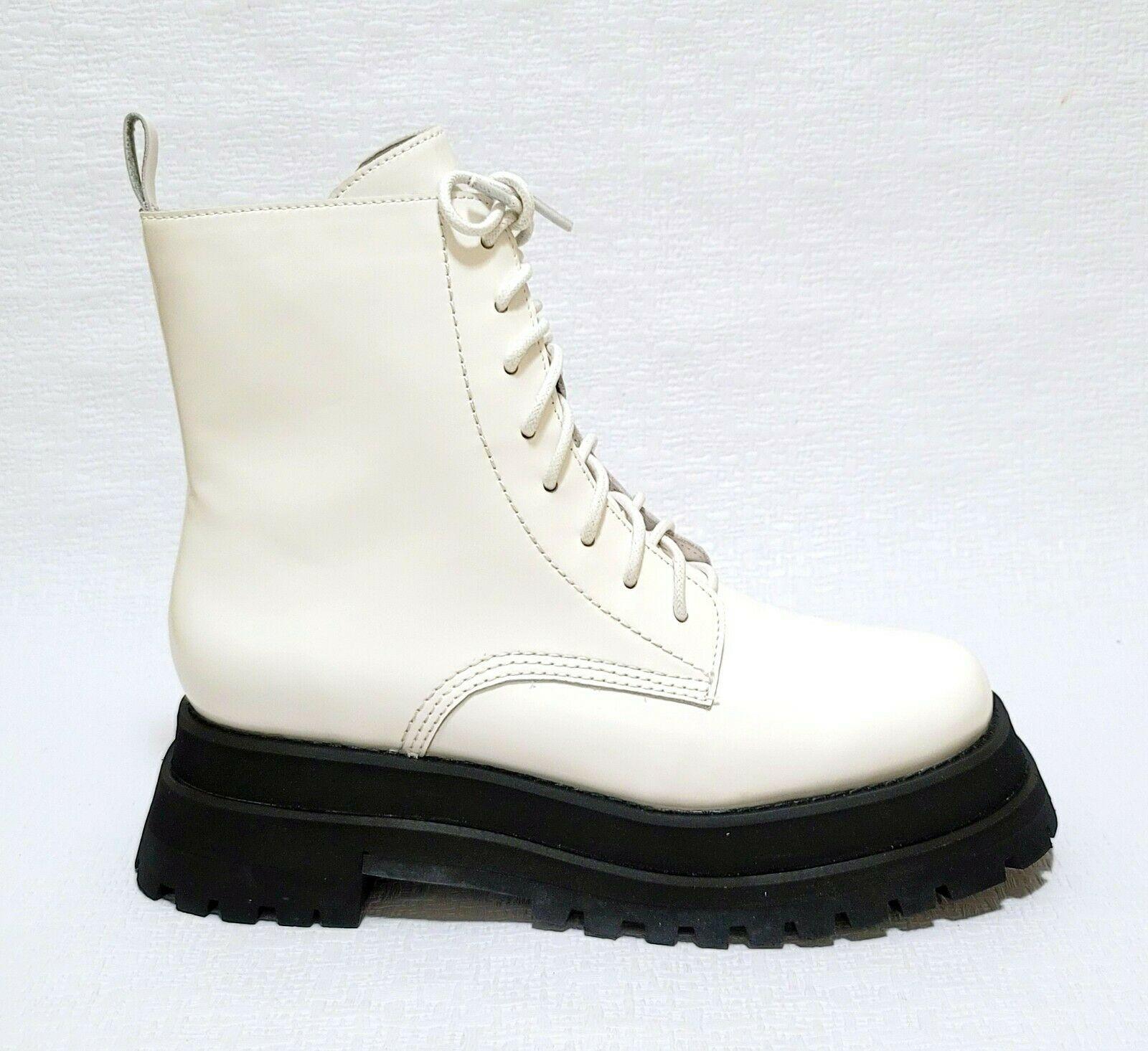 Jeffrey Campbell MECHANIC White Box Leather Platform Combat Boots Size US 9.5 M - SVNYFancy