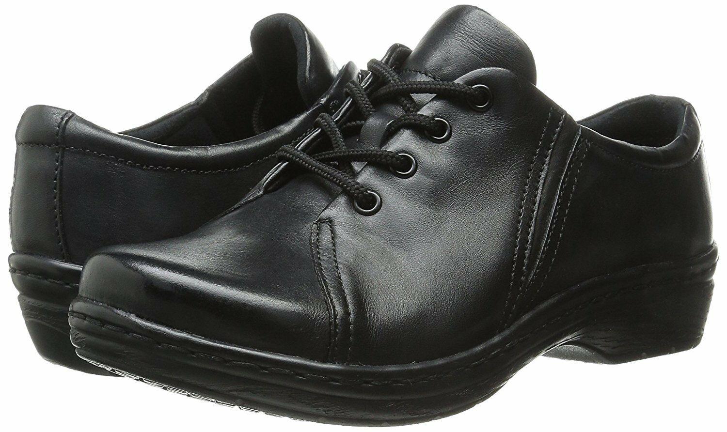 Klogs Illusion Womens  Black Leather Illusion Clog Lace Up Oxford Shoes  US 6 - SVNYFancy