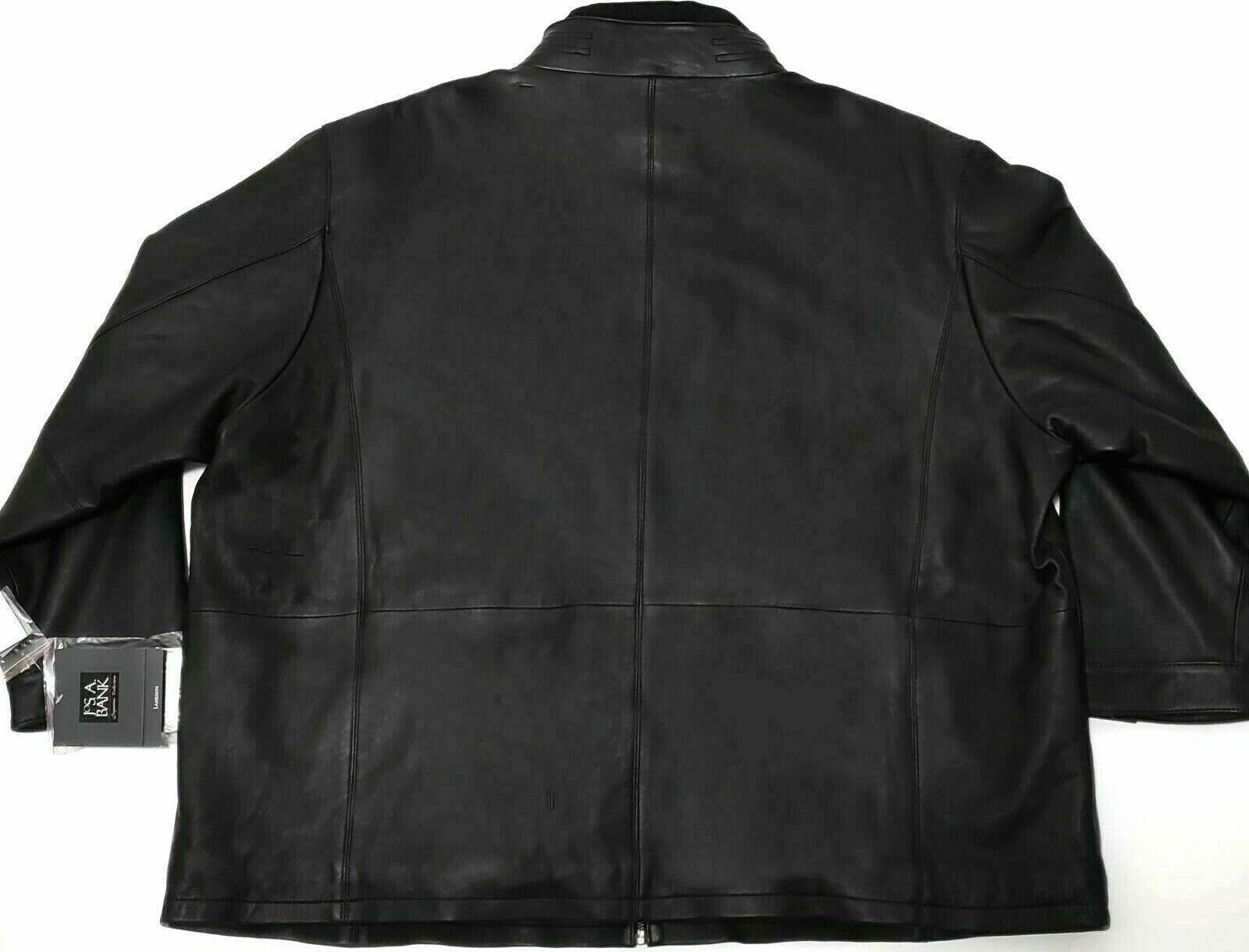 JOS.A.BANK Signature Collection Mens Winter Lamb Leather Jacket Big Size 3XB - SVNYFancy