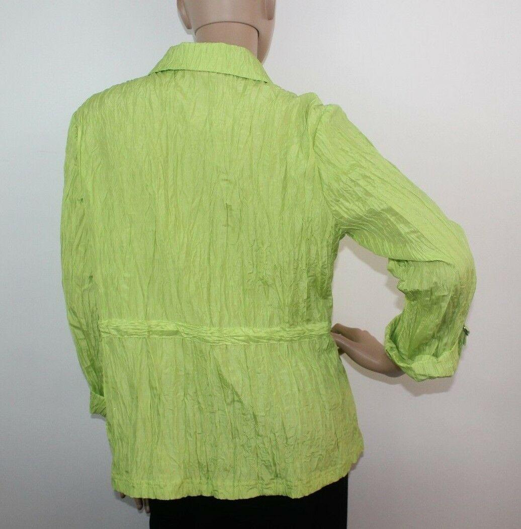 Hearts Of Palm Here Comes The Sun Womens Lime Green Crinkle Jacket Size 6 - SVNYFancy