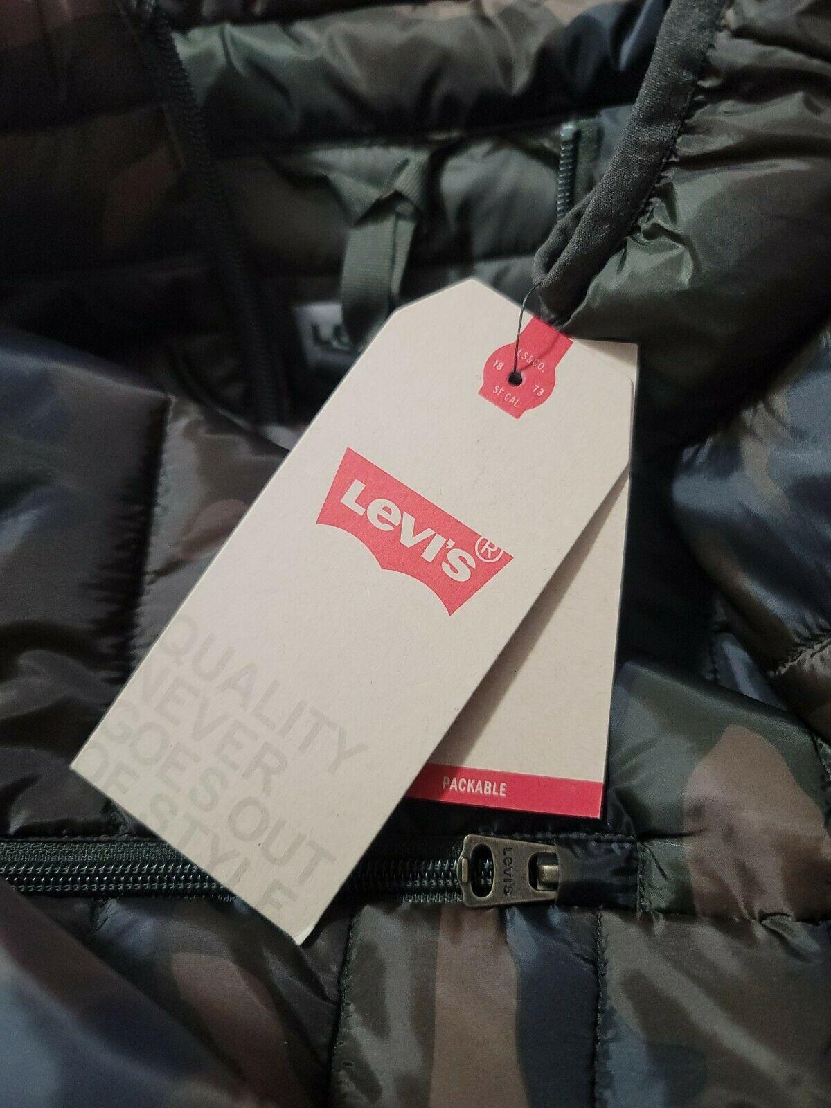 Levi's Men’s Packable Lightweight Puffer Jacket Camouflage Size M - SVNYFancy