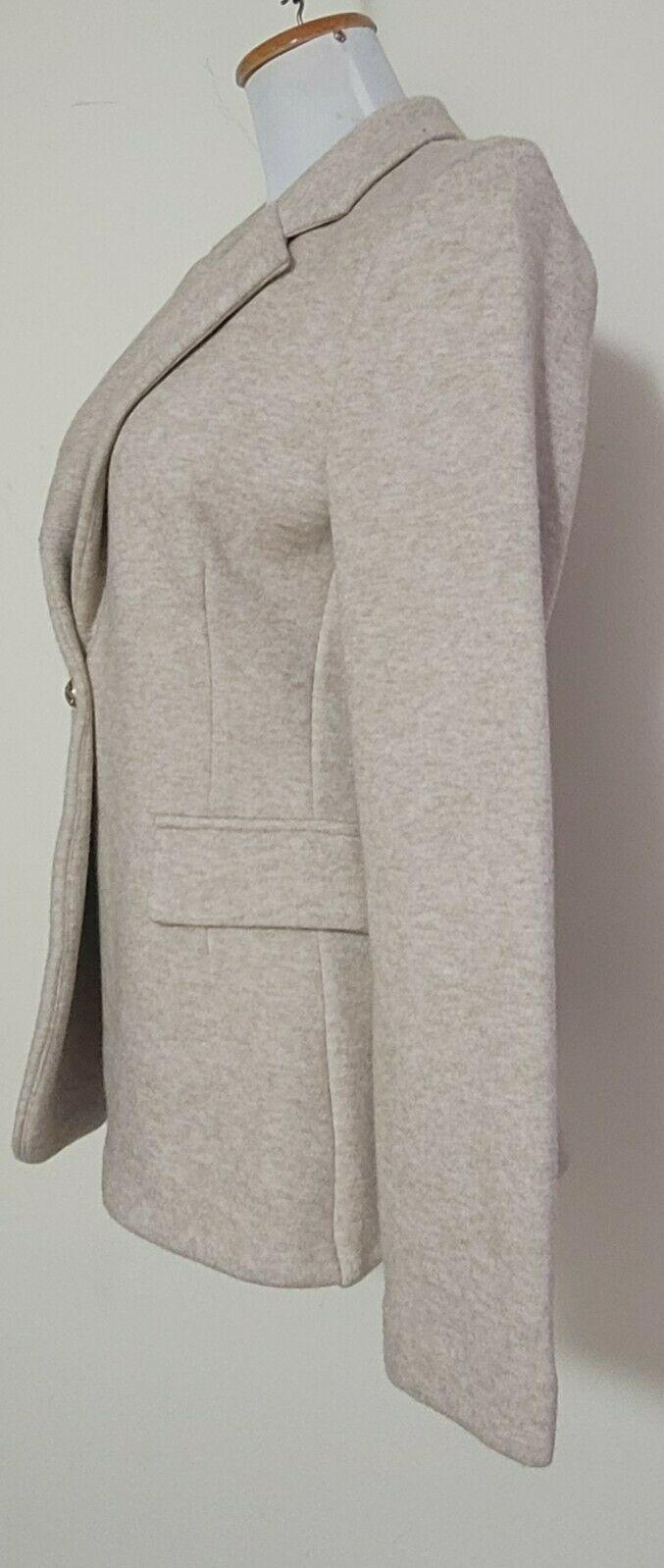 Joseph Ribkoff Tan Melange Collared Long Sleeve Knit Blazer Jacket Size 10 - SVNYFancy