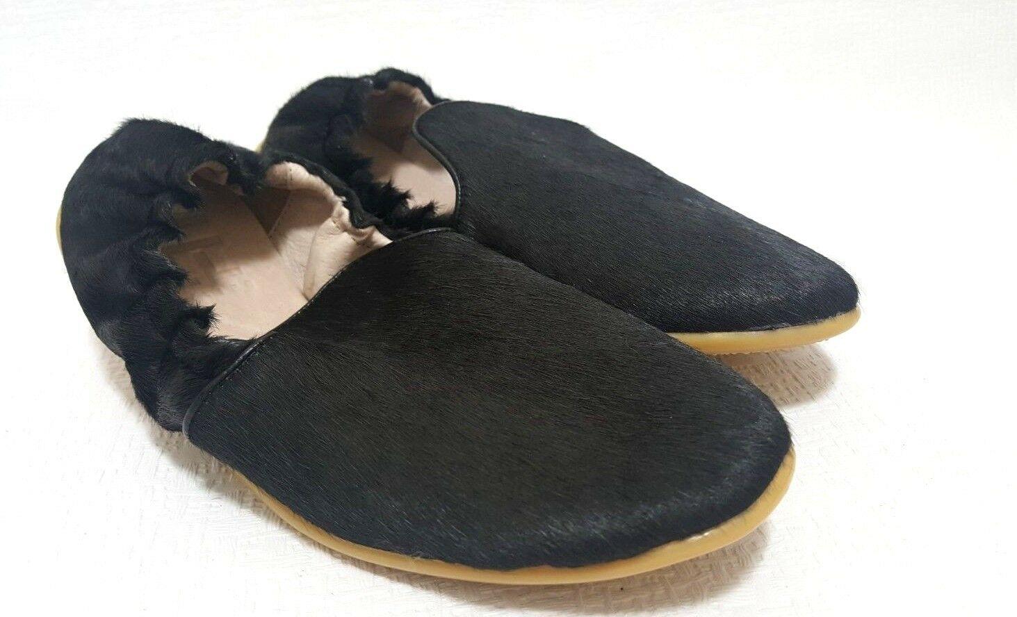 Lust For Life Leather Sheep Nappa Pony Hair Black Flats Loafer Size 6 - SVNYFancy