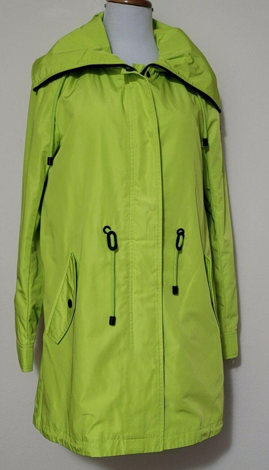 Michael Kors Hooded Windbreaker Water Resistant Neon Green Jacket Size M - SVNYFancy