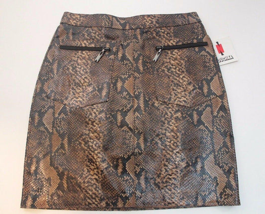 Nouchka Women's Genuine Italian Leather Skirt Size 42 Made In Italy - SVNYFancy