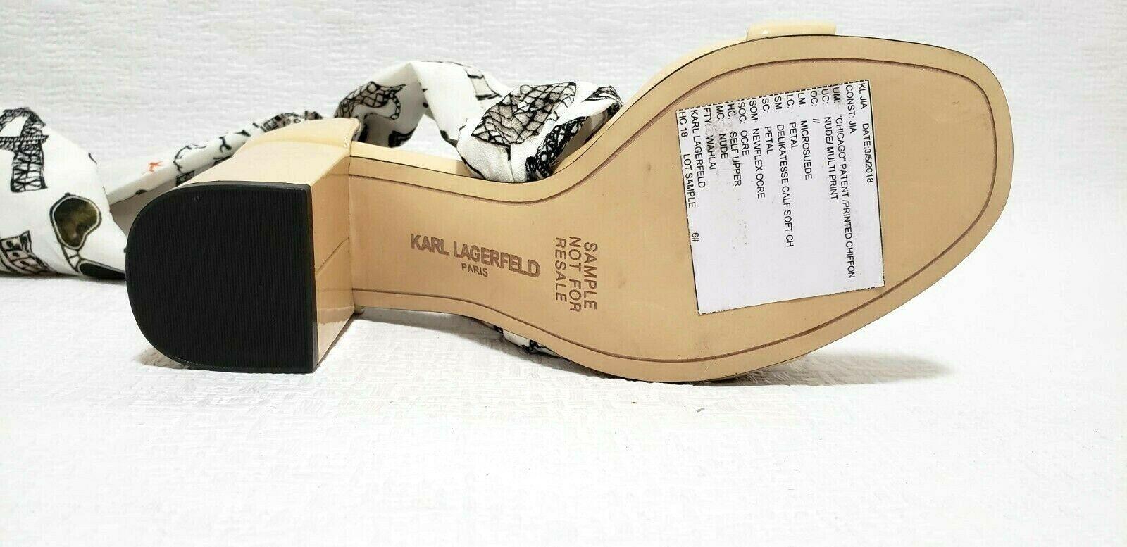 NEW RARE UNIQUE KARL LAGERFELD Leather Pump Sandals Shoes Ankle Wrap Size 6 - SVNYFancy