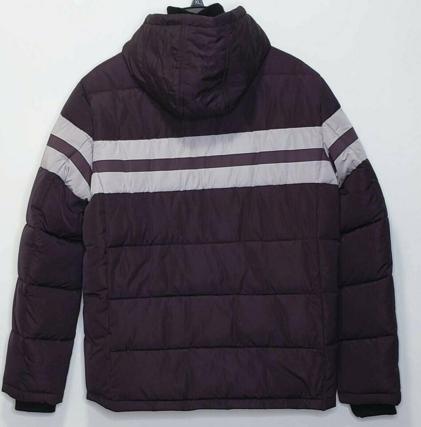 Calvin Klein Mens Water Resistant Burgundy Hooded Puffer Winter Jacket Size M - SVNYFancy