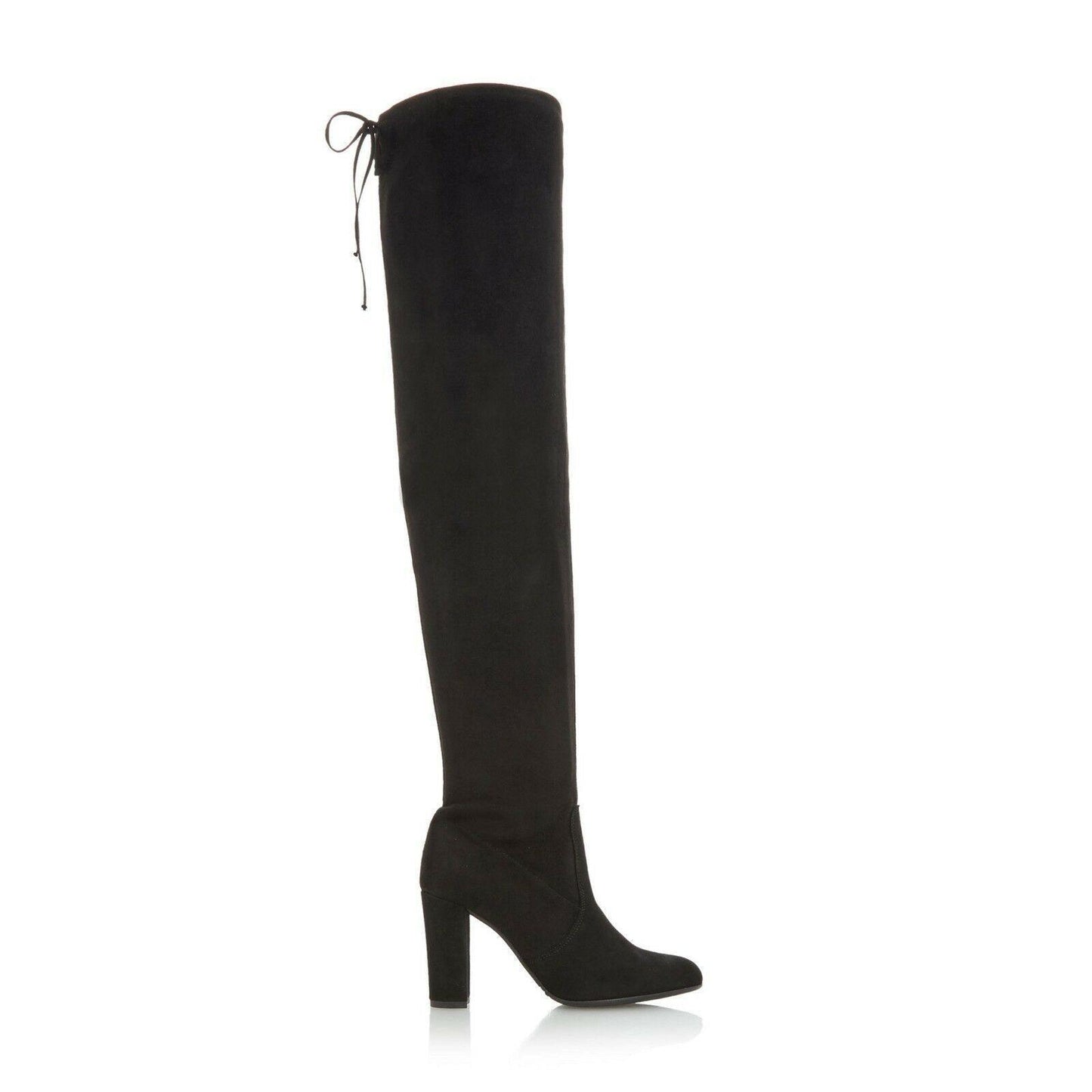 Dune London Women's Sibyl Black Block Heel Over The Knee Suede Boot  8M / EU 39 - SVNYFancy