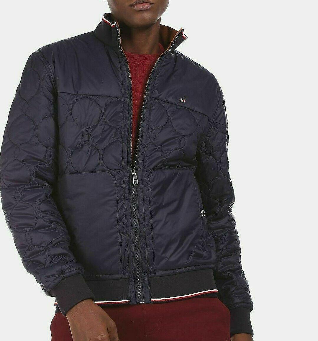 TOMMY HILFIGER Men Navy And Brown Reversible Onion Quilted Jacket Size M - SVNYFancy