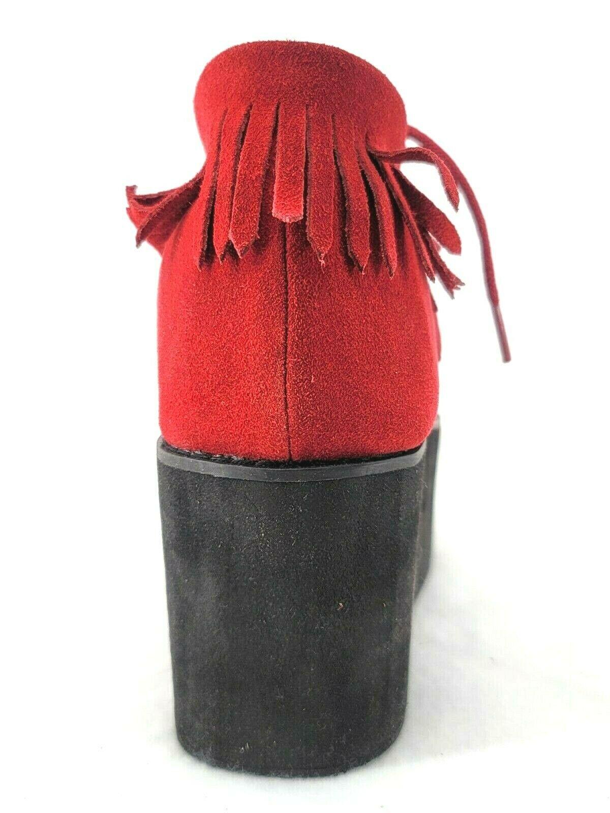 Y.R.U. ERF Women Hot Fringe Flatform Platform Creeper red  Shoes Size 7.5 - SVNYFancy