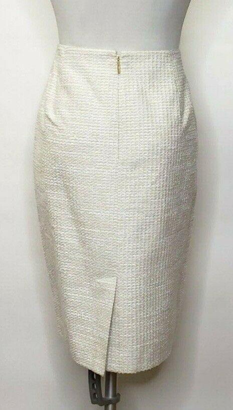 KARL LAGERFELD Womens Tweed Style Pencil Skirt Ivory Size 6 - SVNYFancy