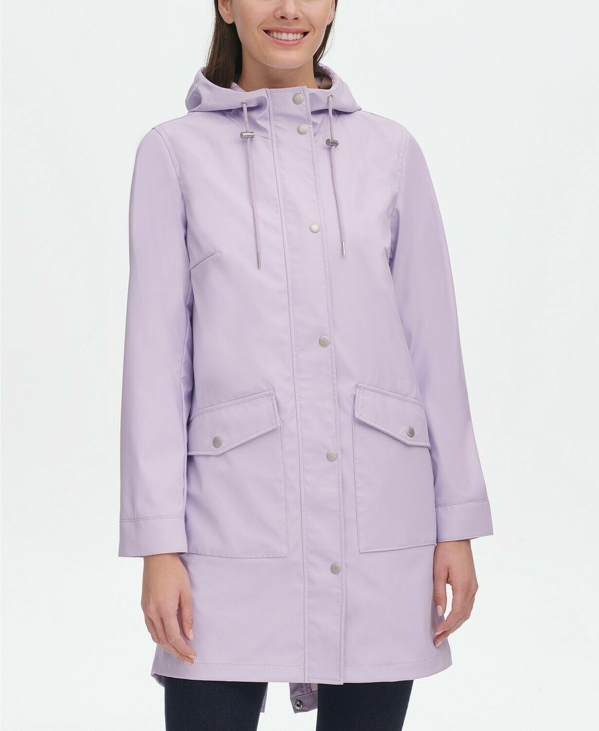 Levi's Womens Long Hooded Slicker Rain Jacket Raincoat Polyurethane Lavender S - SVNYFancy