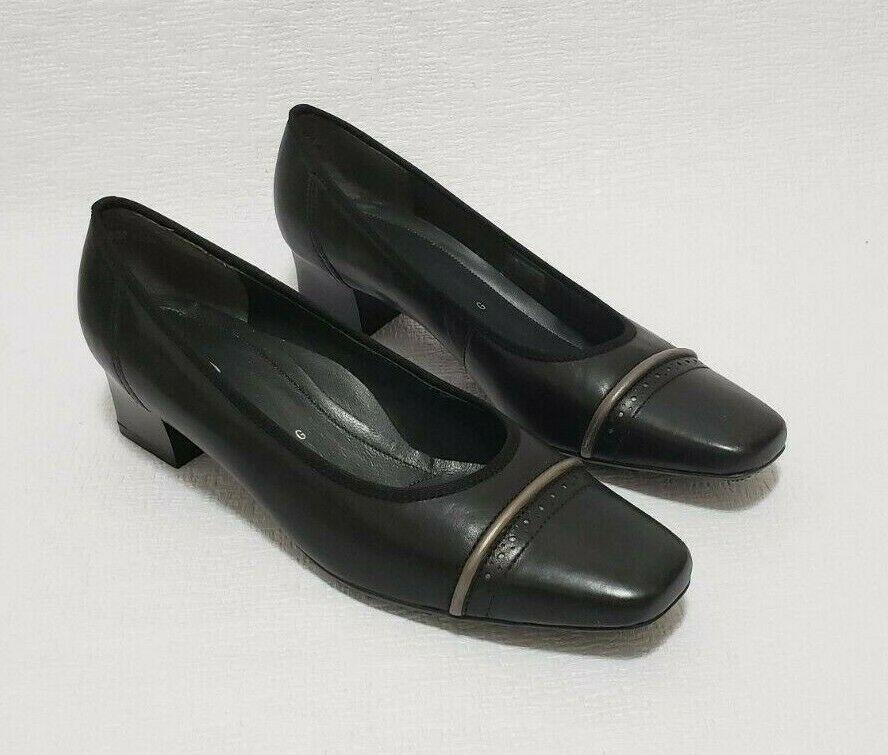 ARA Roma 34846-08G Pumps Classic Casual Shoes Black Leather US 10 G Normal Wide - SVNYFancy