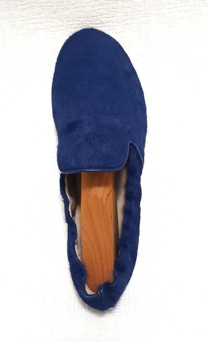 Lust For Life Leather Sheep Nappa Pony Hair Ink Blue Flats Loafer Size 6 - SVNYFancy