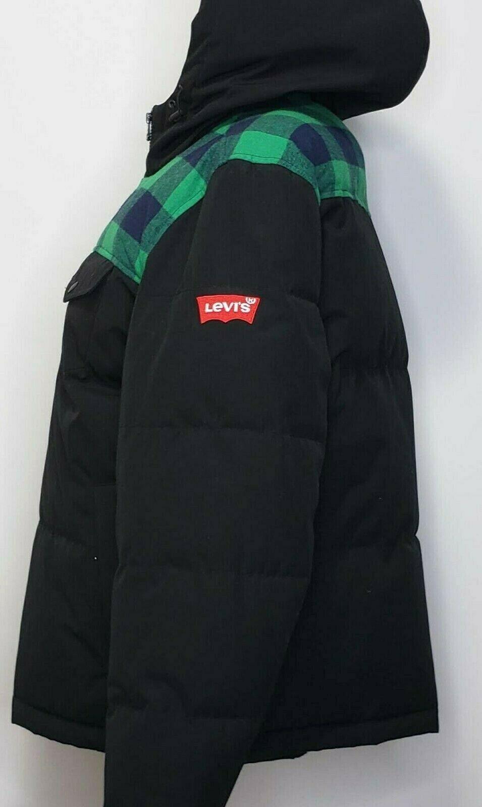 Levi's Men's Two Tone Black Green Plaid Winter Jacket Size M - SVNYFancy