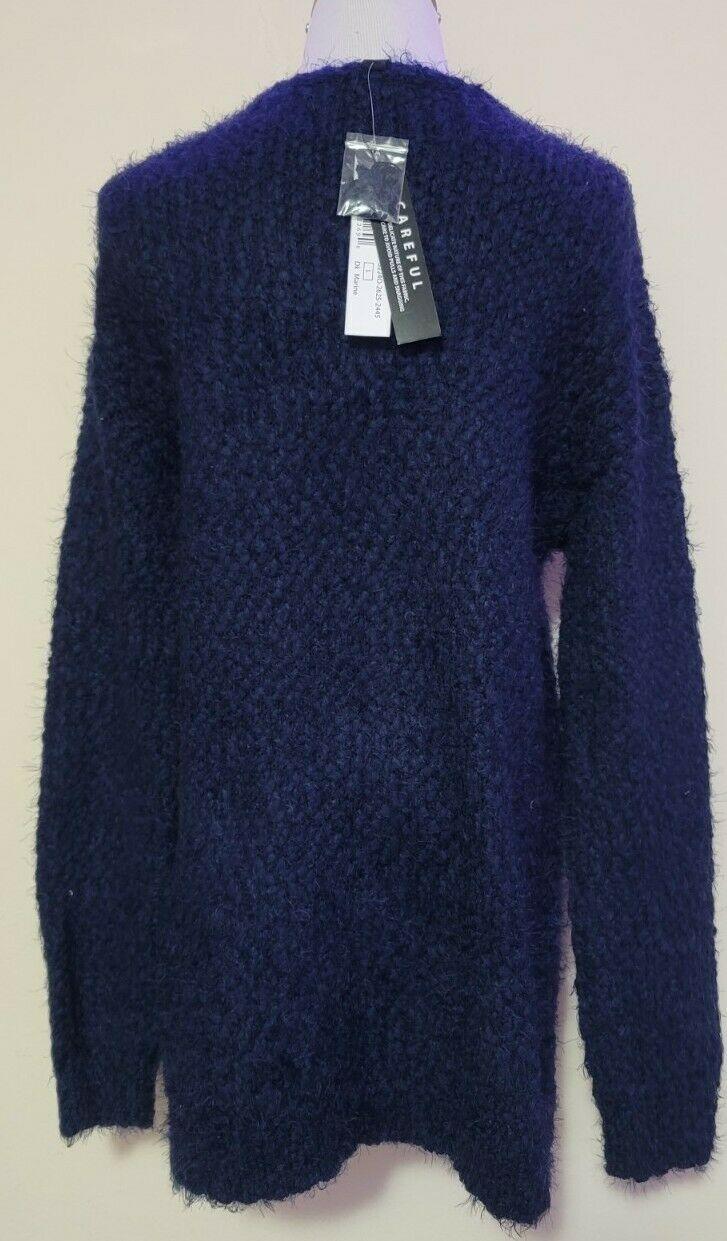Tribal Chunky Soft Comfy Sweater V Neck Dark Marine Size Large - SVNYFancy