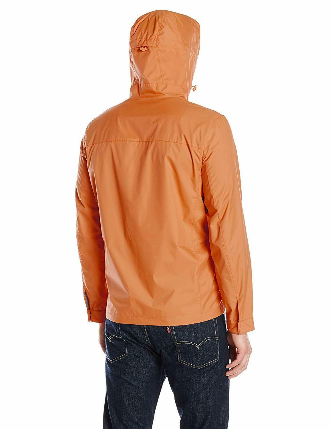 Levi's Men's Four Pocket Hooded Military Rain Jacket Orange Size Medium - SVNYFancy