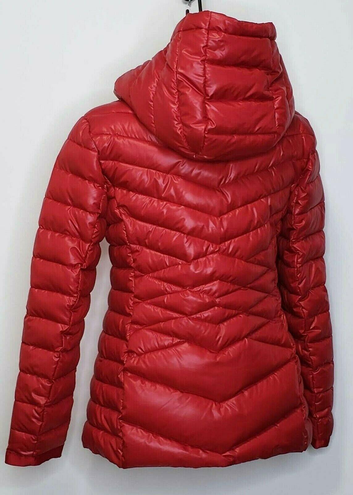 KENNETH COLE REACTION Women's Red Quilted Puffer Hooded Jacket Size S - SVNYFancy