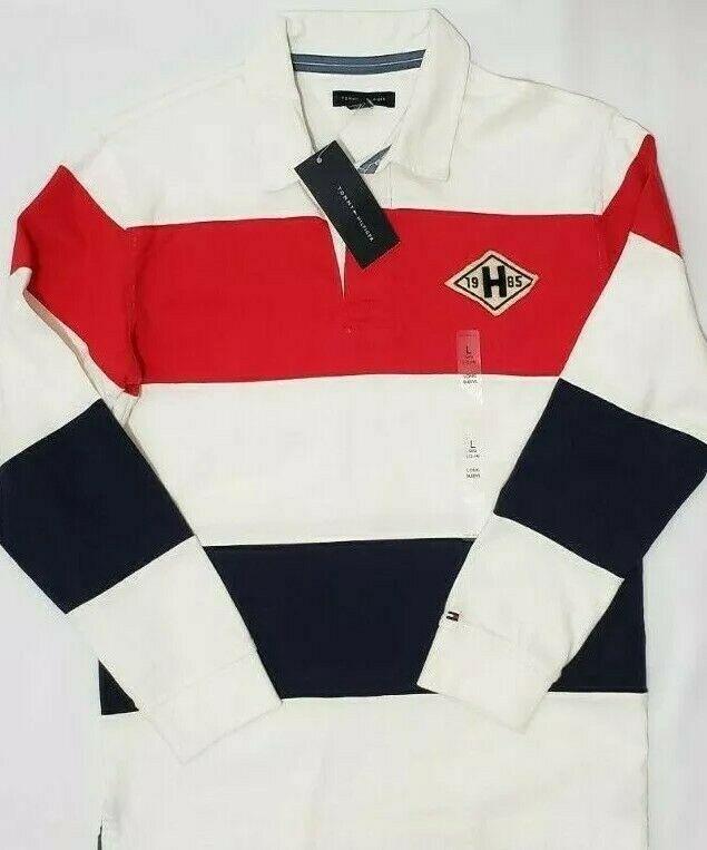 Boy's Tommy Hilfiger Vntg Polo Rugby Long Sleeve Striped Shirt L - SVNYFancy