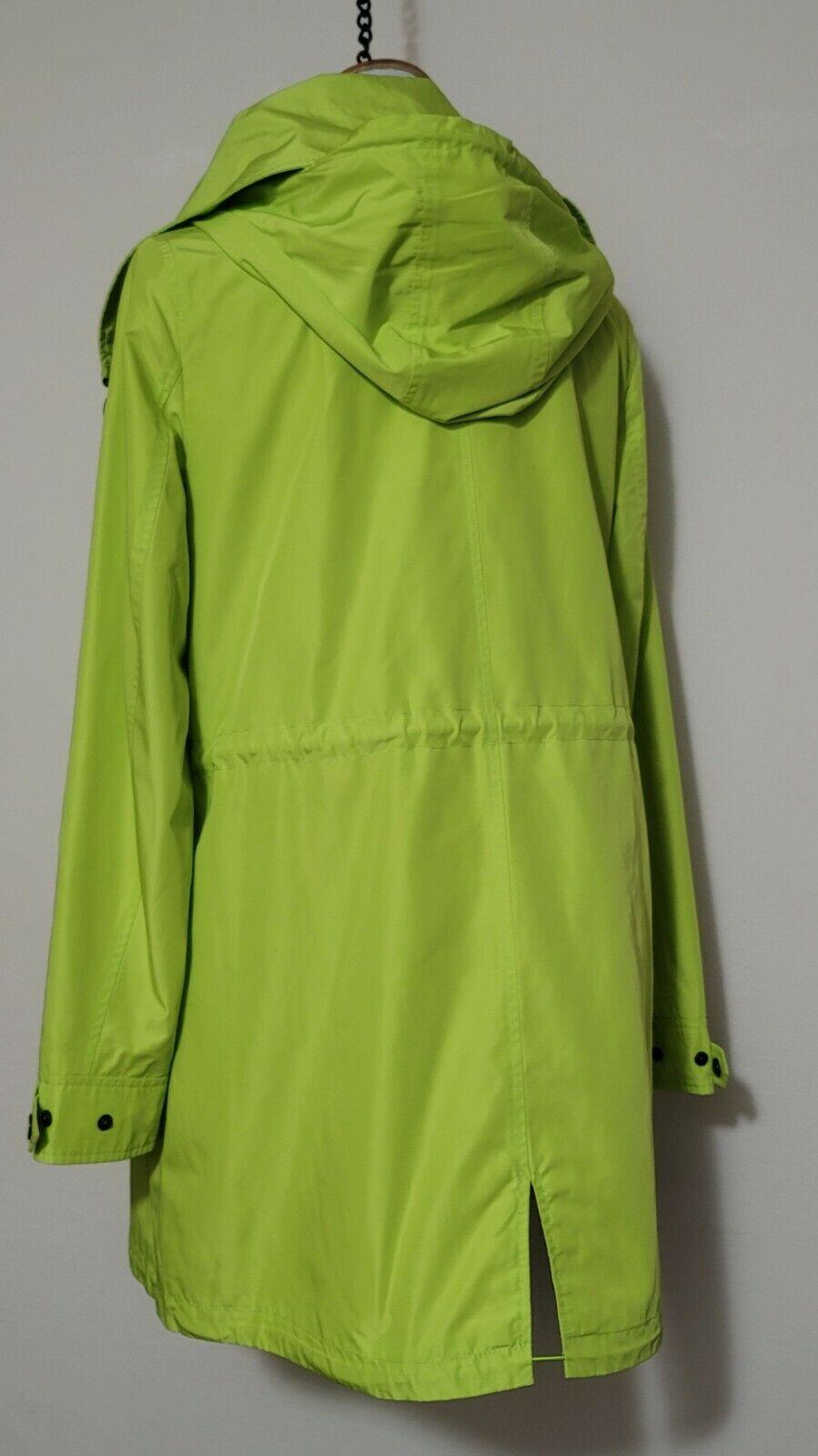 Michael Kors Hooded Windbreaker Water Resistant Neon Green Jacket Size M - SVNYFancy