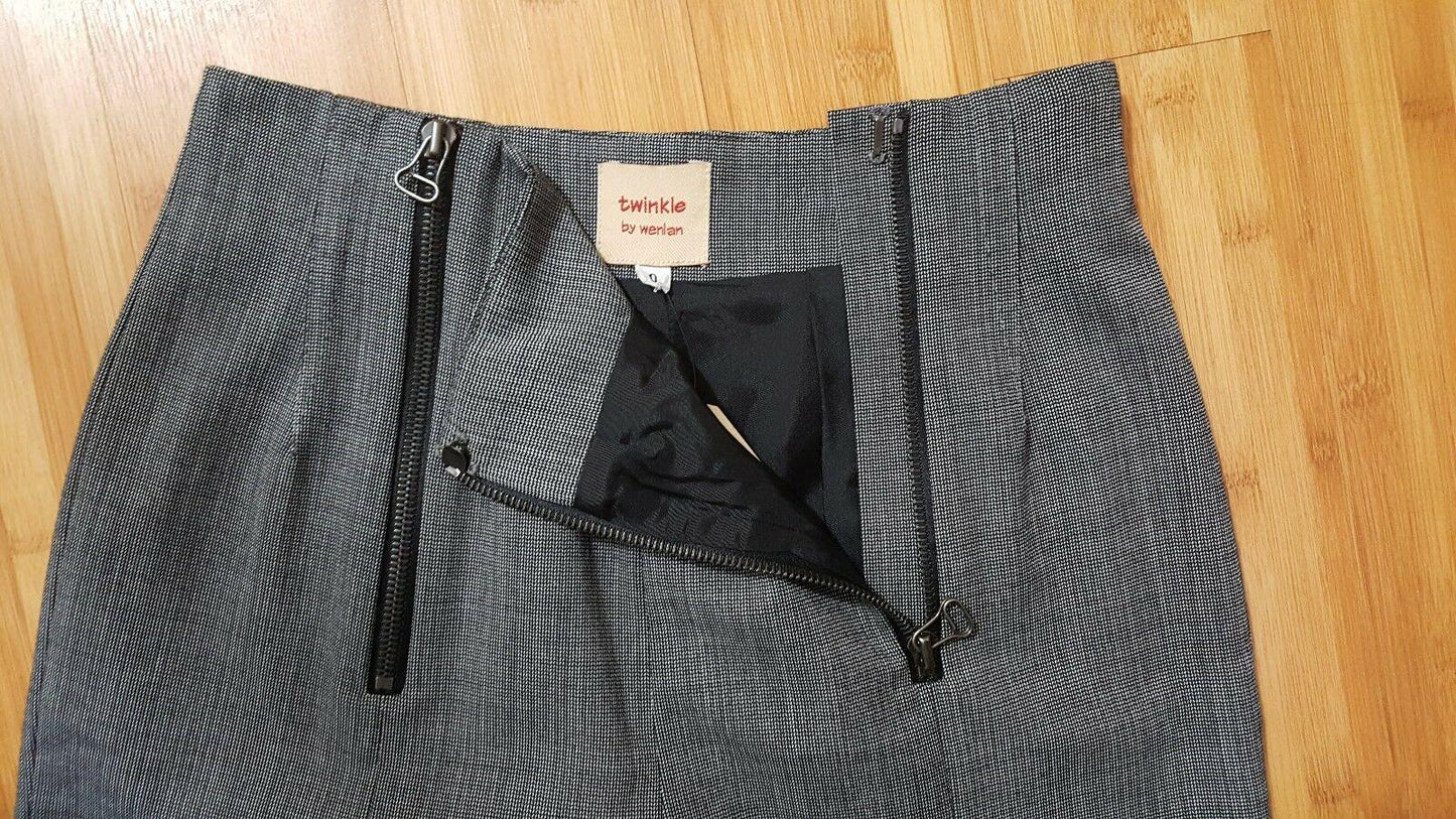 Twinkle By Wenlan Womens High Waist Gray Lined Dress Pants Wide Leg Pants Size 0 - SVNYFancy