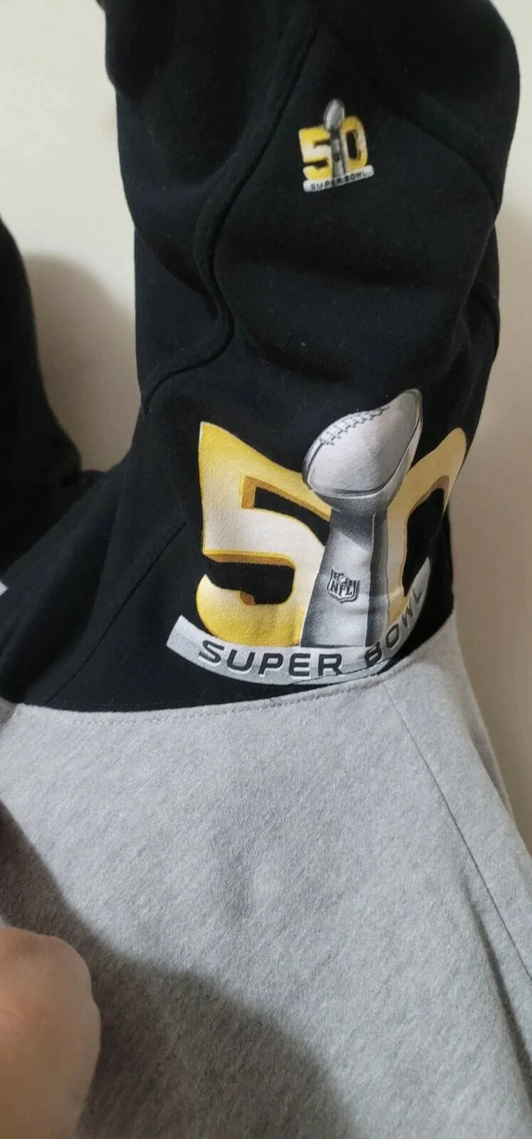Hands High Mens NFL Super Bowl Hoodie Black/Gray Size XL - SVNYFancy
