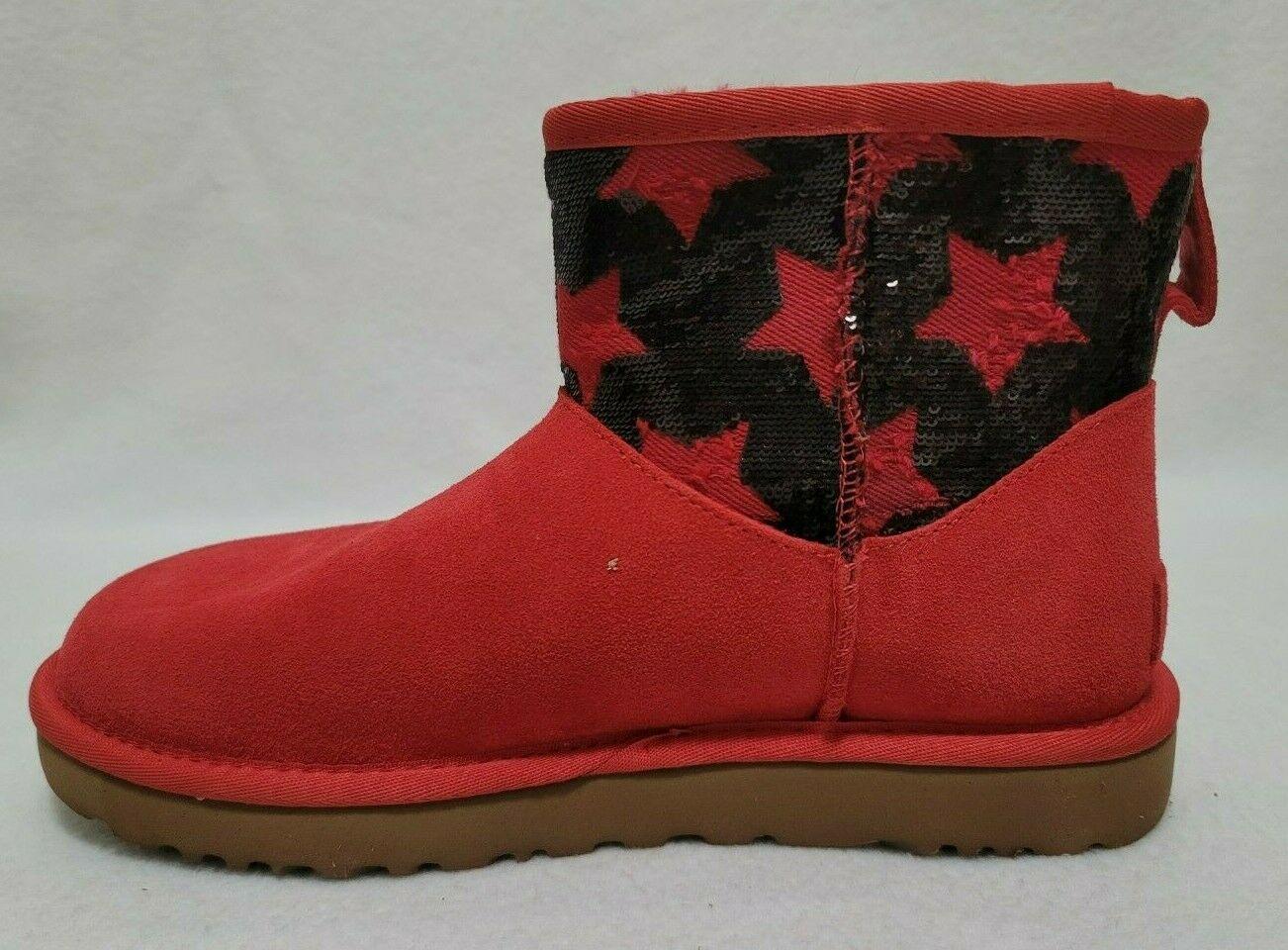 UGG Classic Mini Sequin Star Sheepwool Red UGG Boots Women’s Size US 7  EUR 38 - SVNYFancy