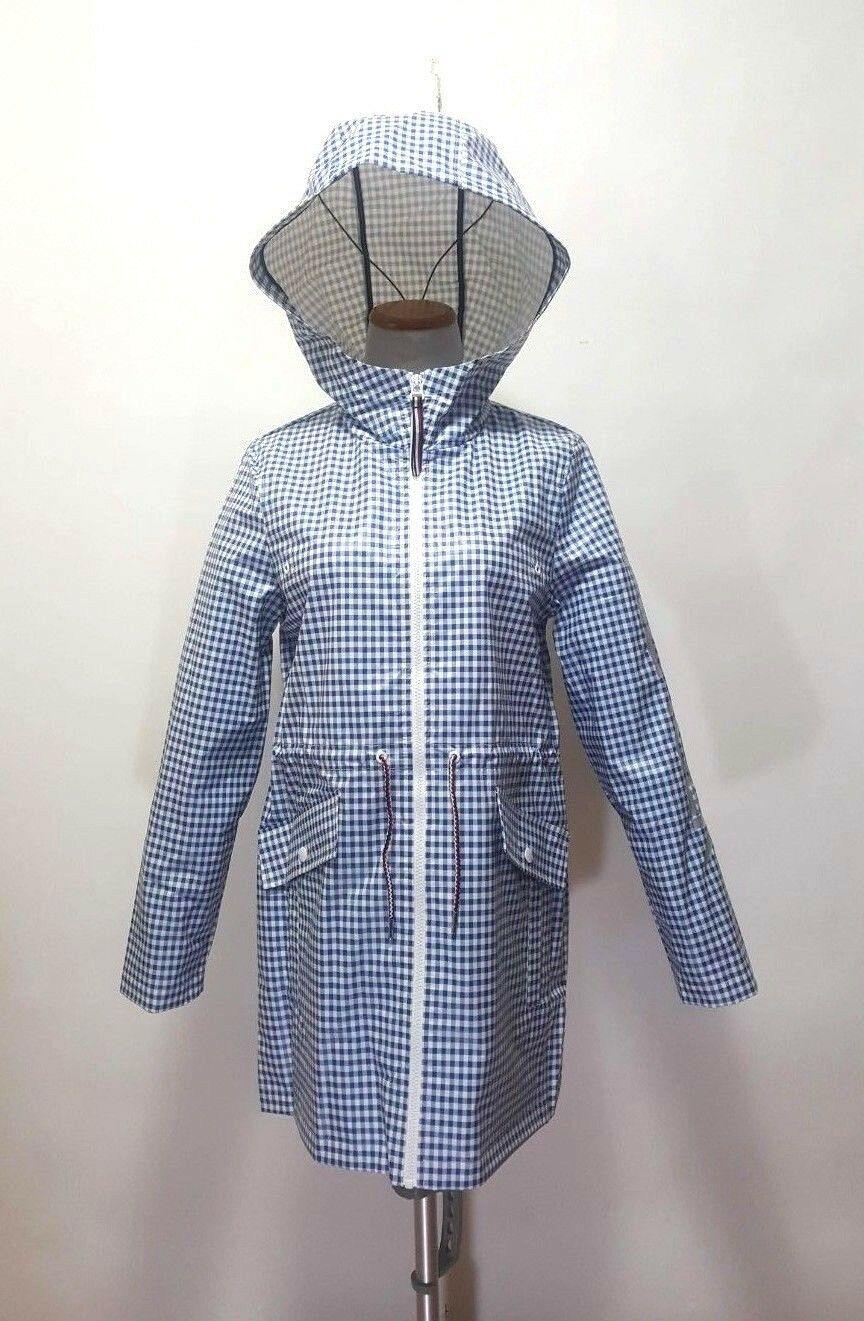 Tommy Hilfiger Women's Jacket  Slicker Raincoat Vinyl Plaid Rain Coat Size S - SVNYFancy