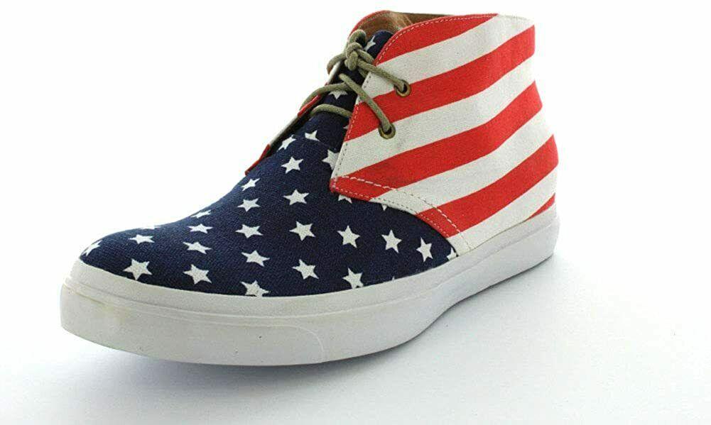 Jeffrey Campbell Mens Dust-Man Star & Stripes Casual Canvas Shoes Boots SZ 45 - SVNYFancy