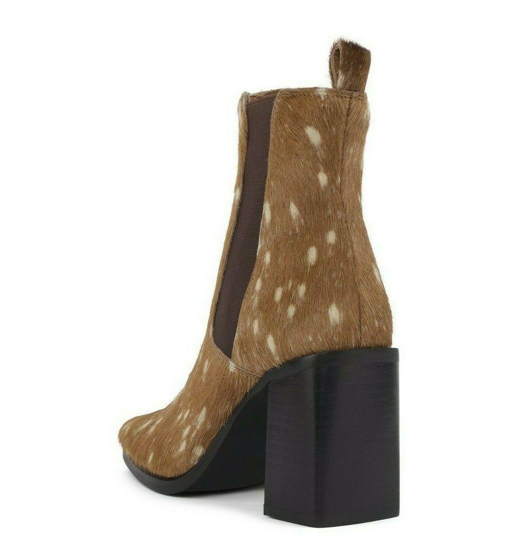 JEFFREY CAMPBELL Ricardo Ankle Boot Spotted Brown Calf Hair Size US 8.5 - SVNYFancy