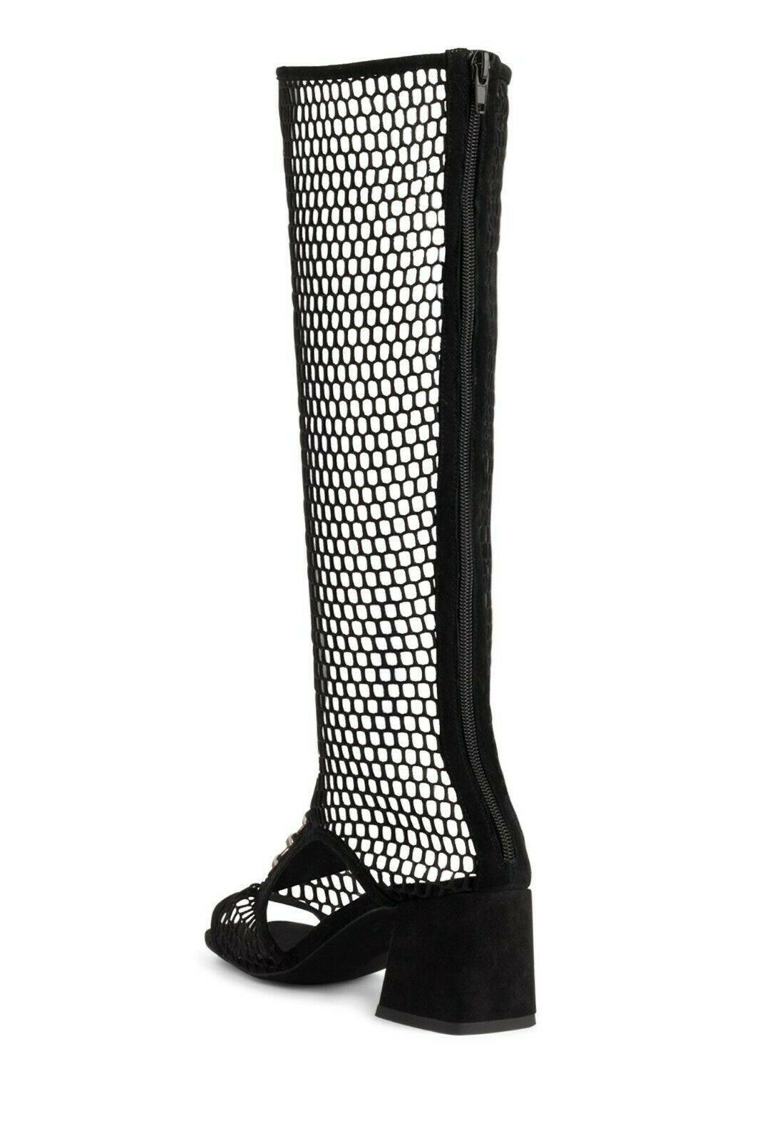 Jeffrey Campbell Savior Black Mesh Lace Up and Zip Boots Us 6 - SVNYFancy