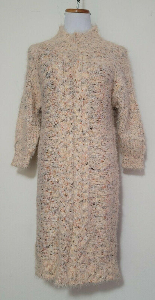 RONNI NICOLE Melange Cable Knit Sweater Raglan Sleeve Dress Size S - SVNYFancy