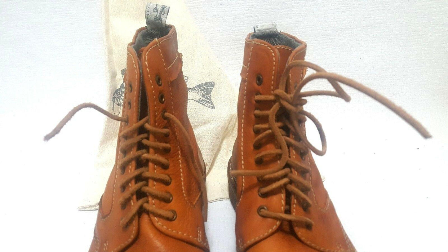 Northern Cobbler Leather Boots Loach Tan Petrol Mens Size EU 43 - SVNYFancy